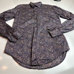 Zara Paisley Pocket Square - Brown and Blue